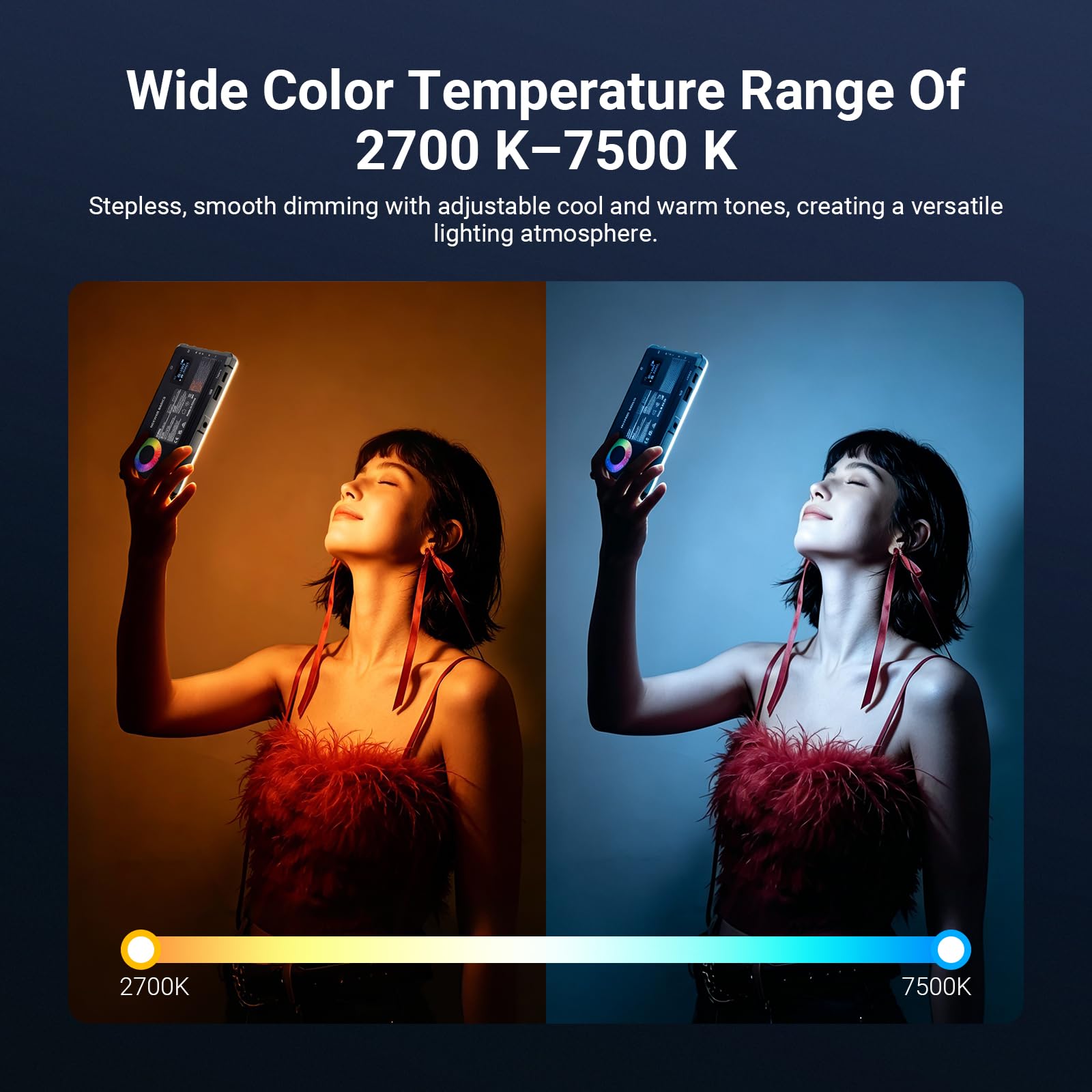 NEEWER Basics Luz Video RGB Foco Cámara, 9W 2700K-7500K Portátil Colores RGB Completos, 17 Escenas CRI97 4000mAh Recargable Panel LED Metal para Cámaras DSLR Trípode Grabación Video Streaming, SL90C