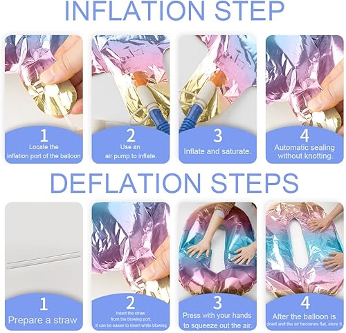 Miniatura 6 de Globo de número, globos de números de 40 pulgadas, globos de número degradado arcoíris, globo número 3, globo gigante, globo de números de feliz