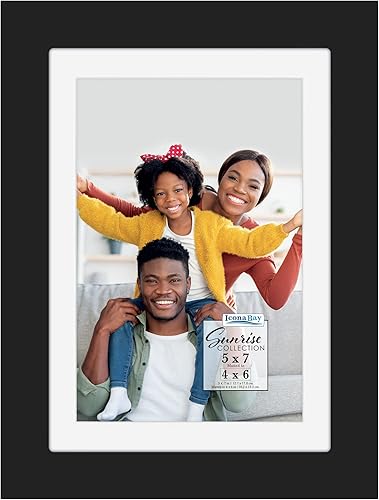Miniatura 13 de Icona Bay - Marcos de fotos de 5 x 7 a 4 x 6 - Negro, paquete de 5 - Compuesto de madera maciza pintada de una pieza, juego moderno de granja