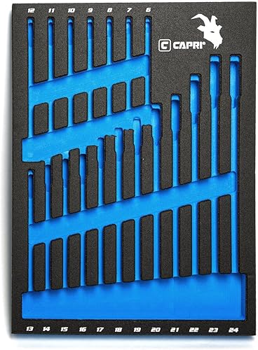 Capri Tools Llaves combinadas de bandeja de mecánico, métricas