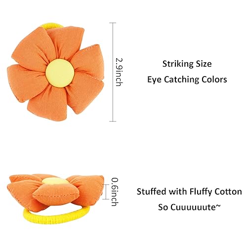 Miniatura 5 de 12 lazos para el cabello Kawaii con flores grandes para niños pequeños, accesorios coloridos para el cabello, elásticos, lazos y bandas en rosa,