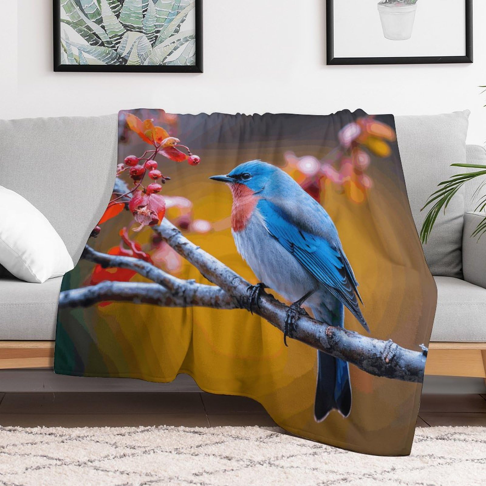 Couverture micro polaire rafraîchissante et chaude pour lit 152x203cm