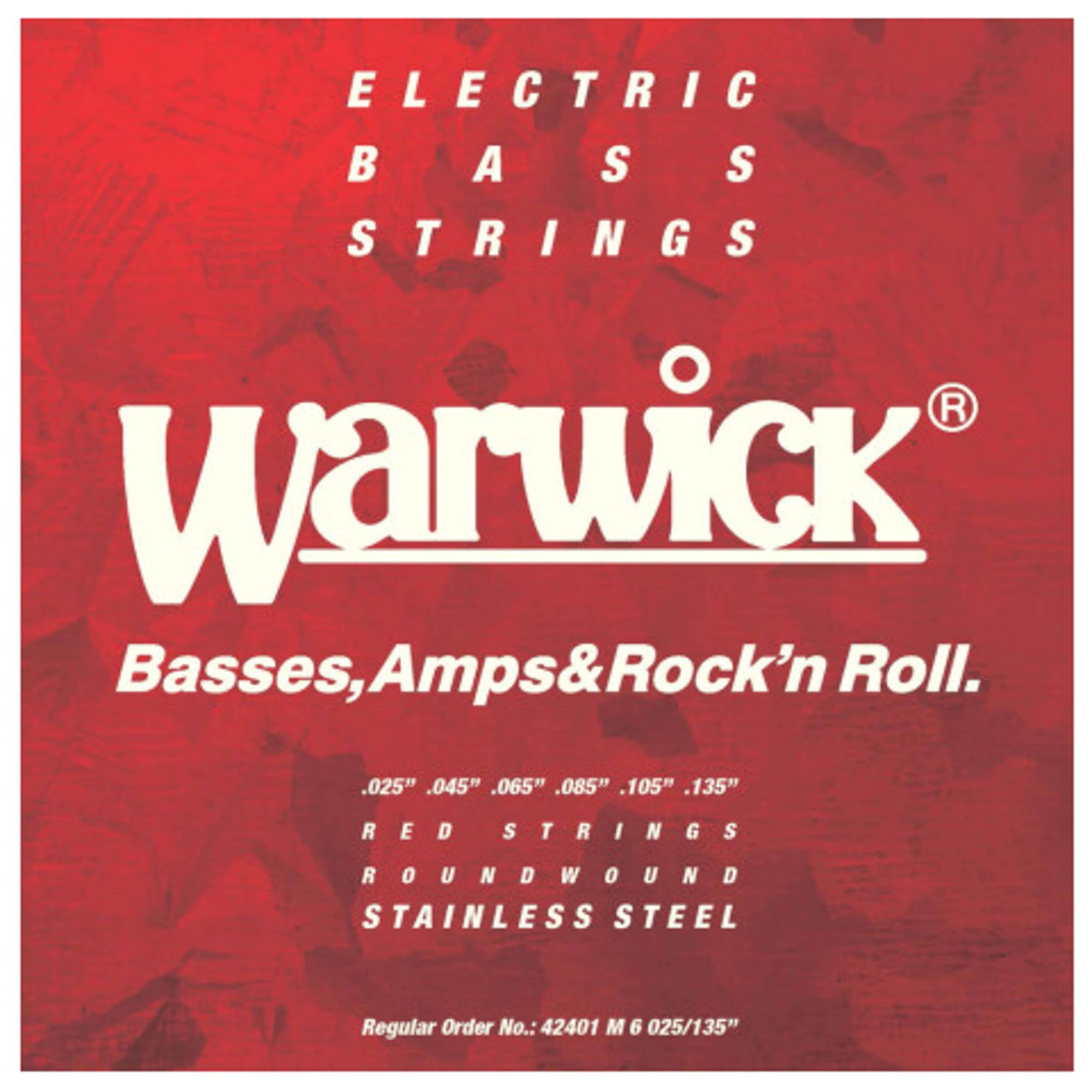 Warwick Red Label Stainless Wound Medium 6-String Bass Strings