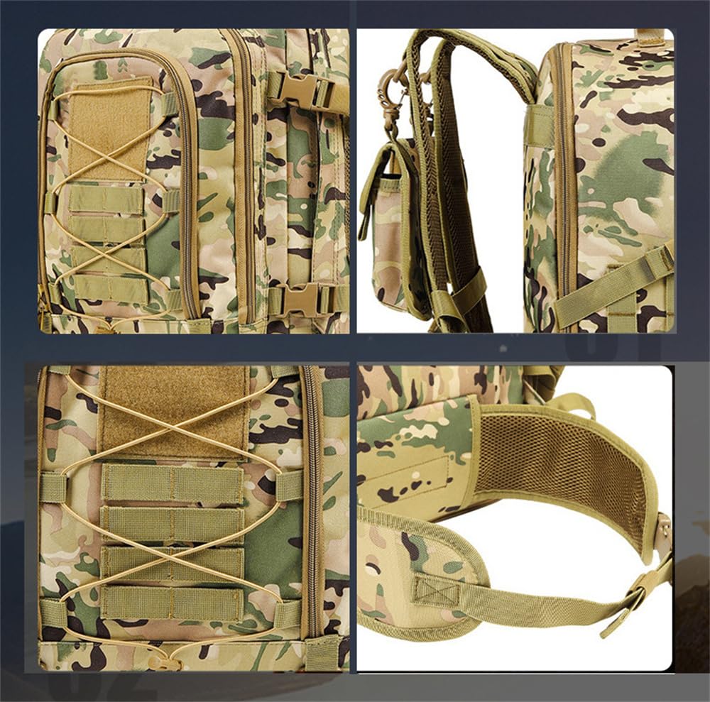 Grand sac à dos tactique militaire étanche 60 L pour randonnée, trekking, chasse, camping