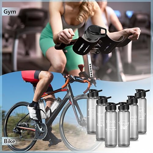 Miniatura 7 de Inbagi Botellas de agua de plástico de 24 onzas, a prueba de fugas, 6 piezas, regalos de agradecimiento para empleados para mujeres y hombres,