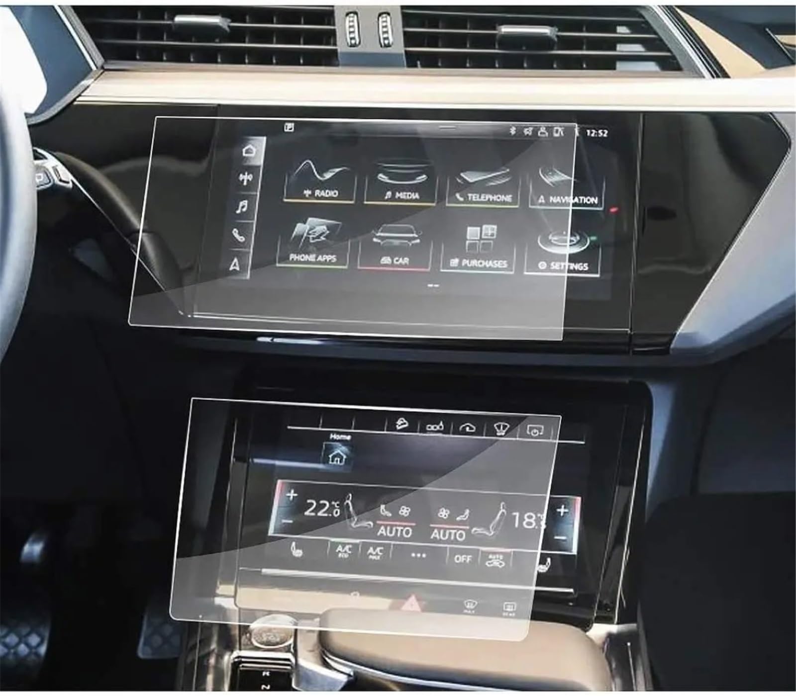 Pellicola Protettiva in Vetro temperato per Schermo di Navigazione GPS per Q7 Q8 E-Tron 2019 2020 2021 2022 2023 Accessori per Interni