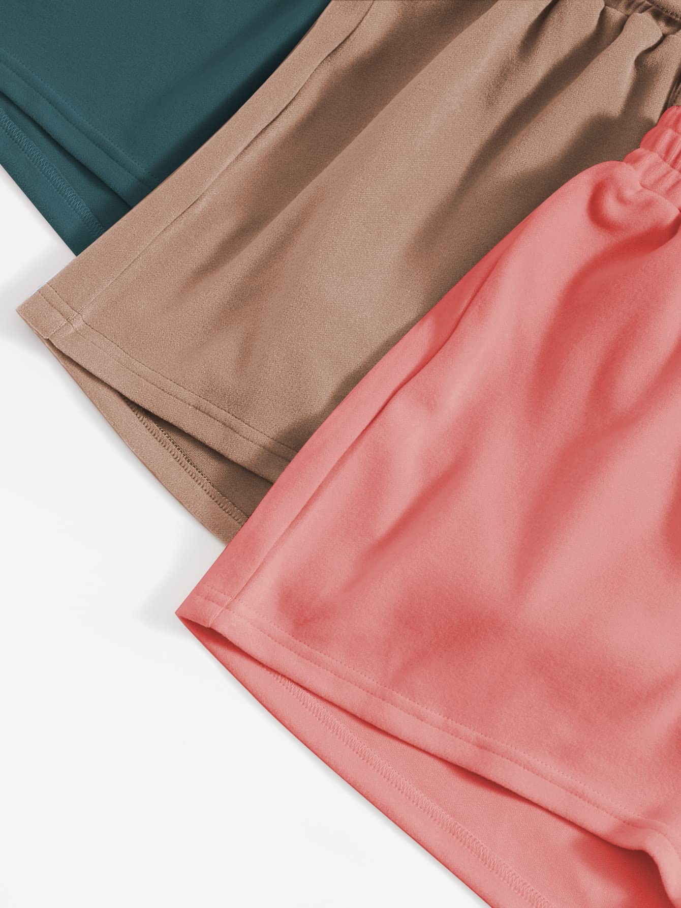 GORGLITTER Women's 6 Pieces Going Out Outfits Cute Crop Tank Top and Shorts Sets Summer Vacation Beach Cruise Clothes: X-Large Blue Brown Pink