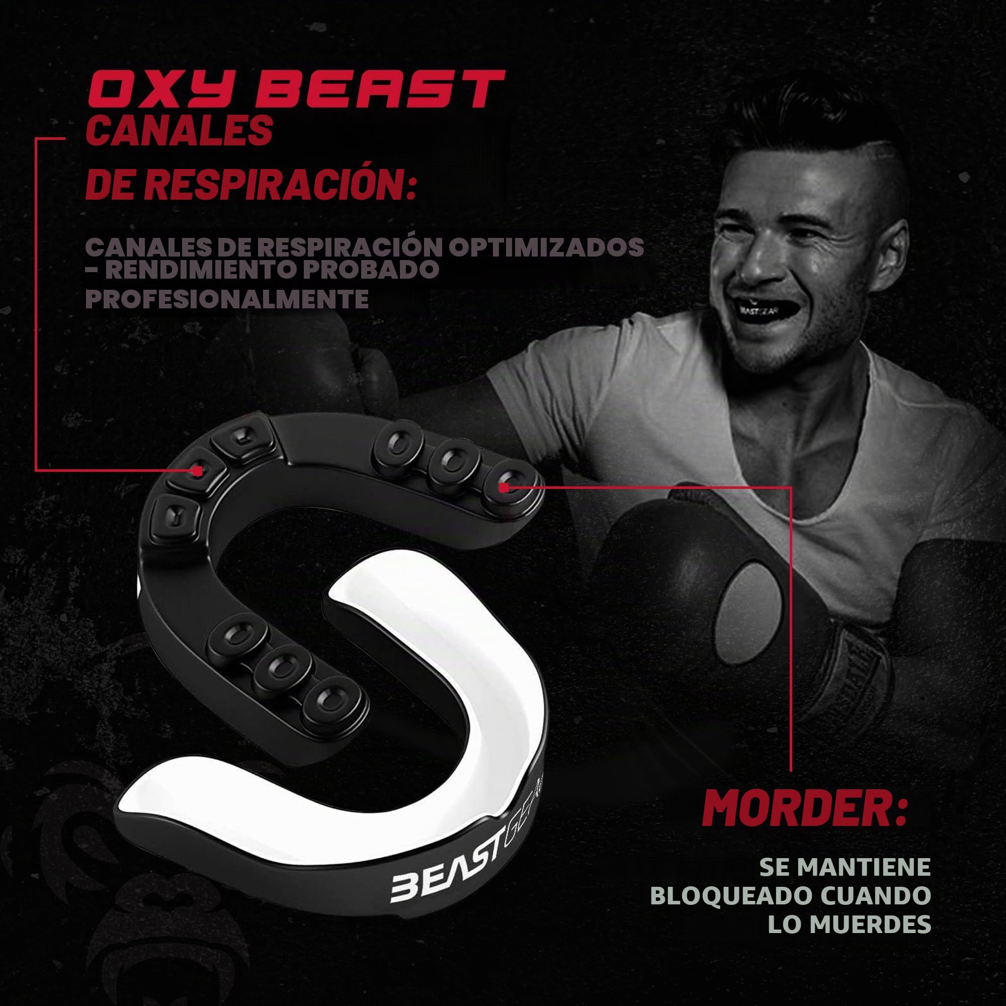 Beast Gear Beast Guard Protector Dental para Boxeo MMA Rugby Muay Thai Hockey Judo Karate Artes Marciales