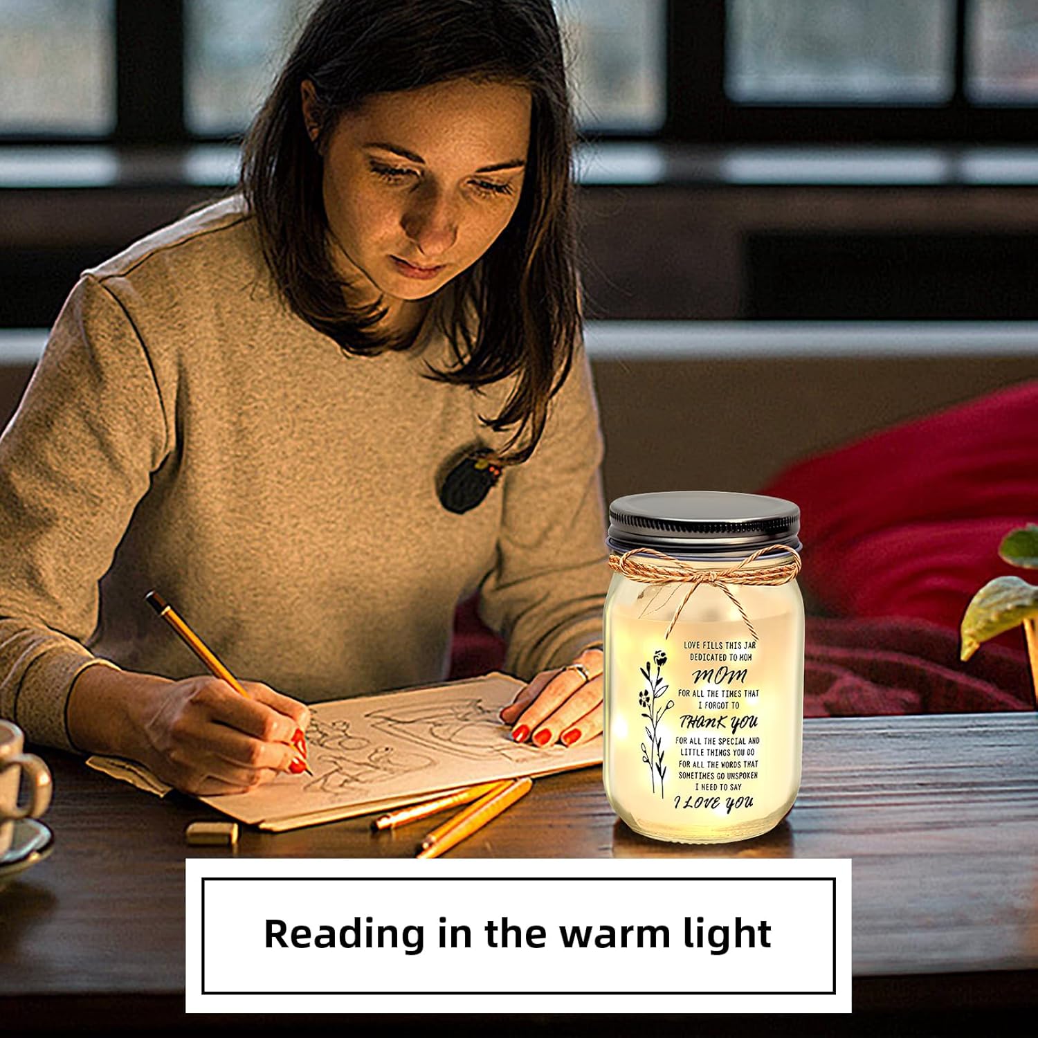 Mothers Day Gifts for Mom from Daughter Son,Gifts for Mom,Mother's Day Gifts,Birthday Gift for Mother,Mason Jar Night Lights - Image 3