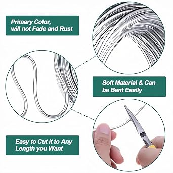 Thick Wire for Crafts,Wire for Scu/lpting,2mm Craft Wire Made of Aluminum,Silver me/tal Wire for Doll Armatures,Model Making,Flower Supports & Skeleton Framing,Flexible and Bendable Art Supply,10M