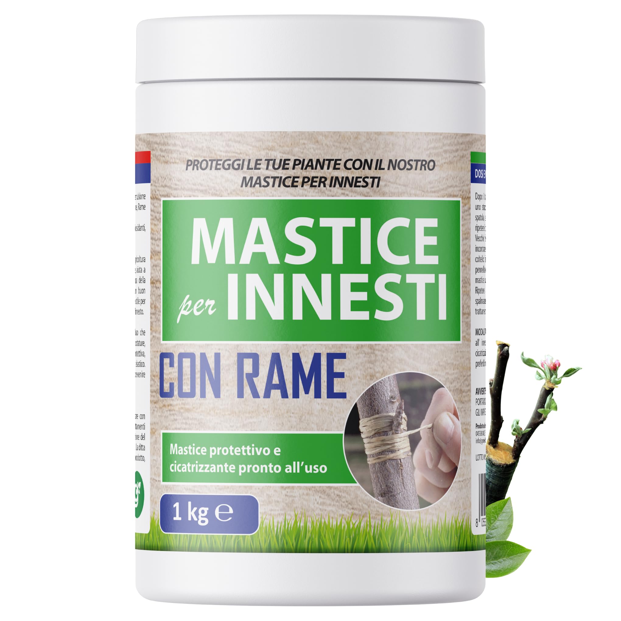 Masilla para injertos y podas - Con cobre - Pasta cicatrizante antibacteriana curativa para heridas de plantas, árboles y arbustos de 1 Kg