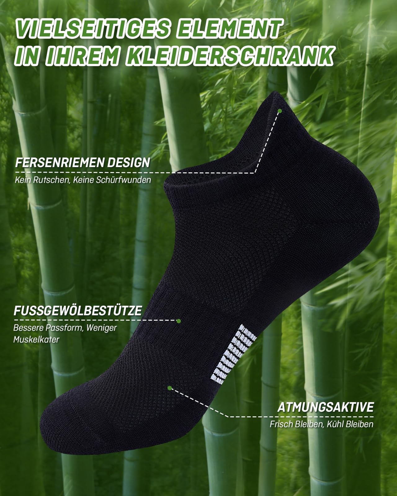 inWarm 6 paia di calzini da ginnastica in bambù，traspiranti，running e sportivi per donna, corti e confortevoli, con elegante confezione regalo per donne e ragazze