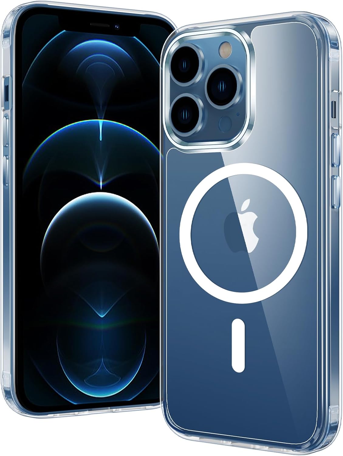 FNTCASE for iPhone 12 Pro Case: iPhone Magnetic Military Grade Drop Protection Clear Cell Phone Case - Rugged Durable Shockproof Anti Yellowing Slim Cases for iPhone 12 Pro (Clear)