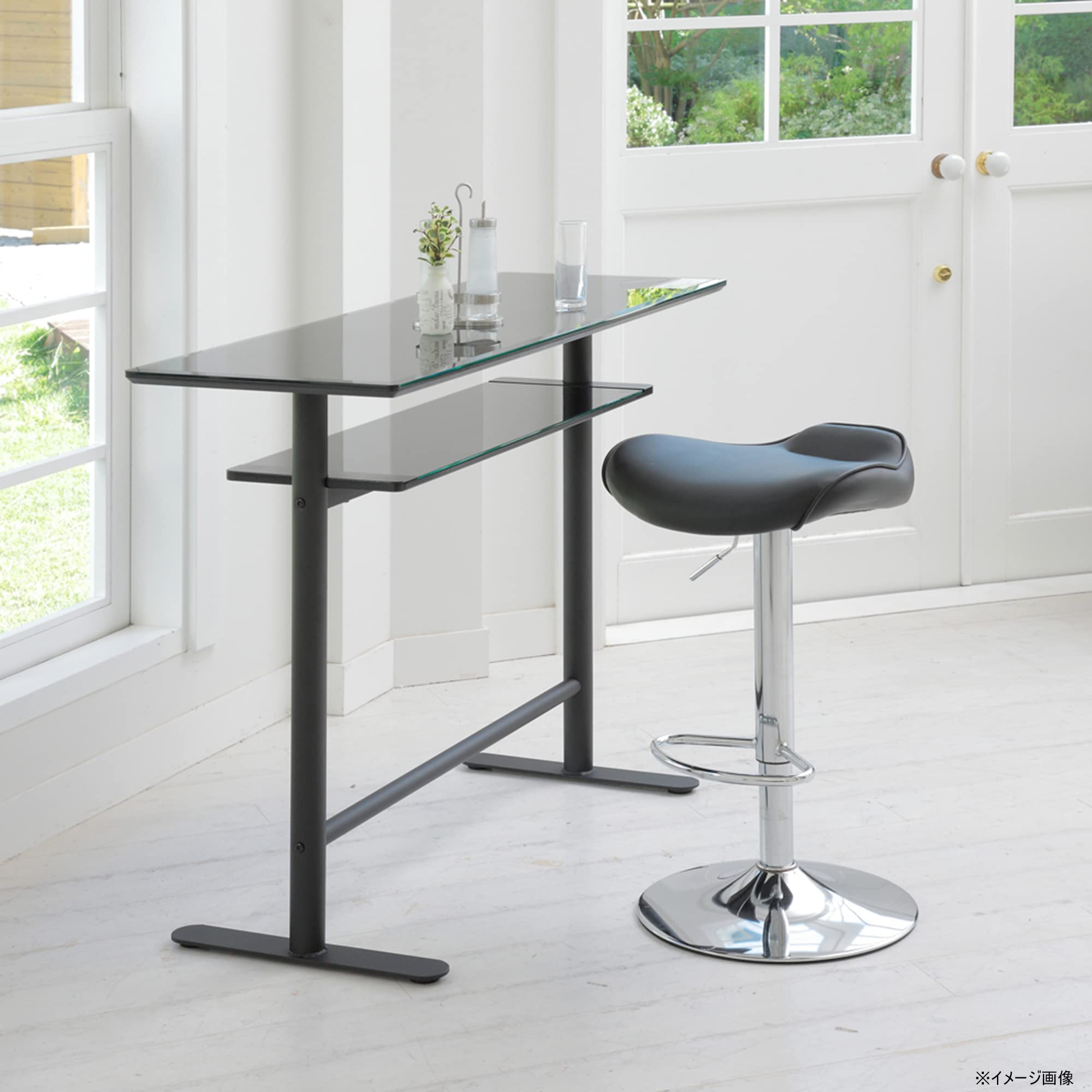 Amazon.co.jp: TOCOM カウンターテーブル 6mm厚強化ガラス天板