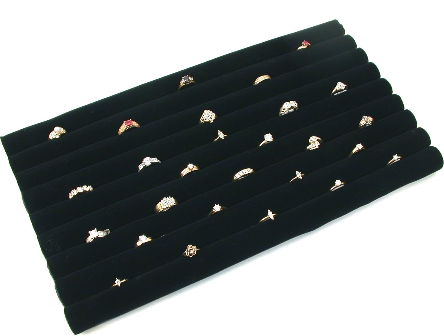 FindingKing Jewelry Display Case Box 36 Ring Velvet Insert New image 4