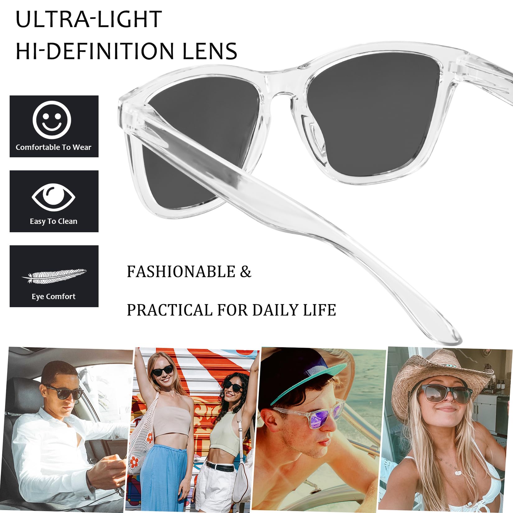 Joopin Lunettes de Soleil Femmes Polarisées avec UV Protection Lunettes de Conduite Hommes pour Vacances Pêche Course à pied