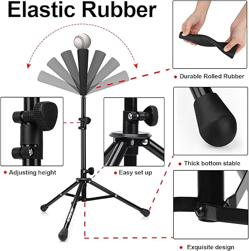 Miniatura 5 de Red de práctica de béisbol y sóftbol de 6'x6', red de lanzamiento, red de bateo, con zona de strike adicional, objetivo y marco de arco, para