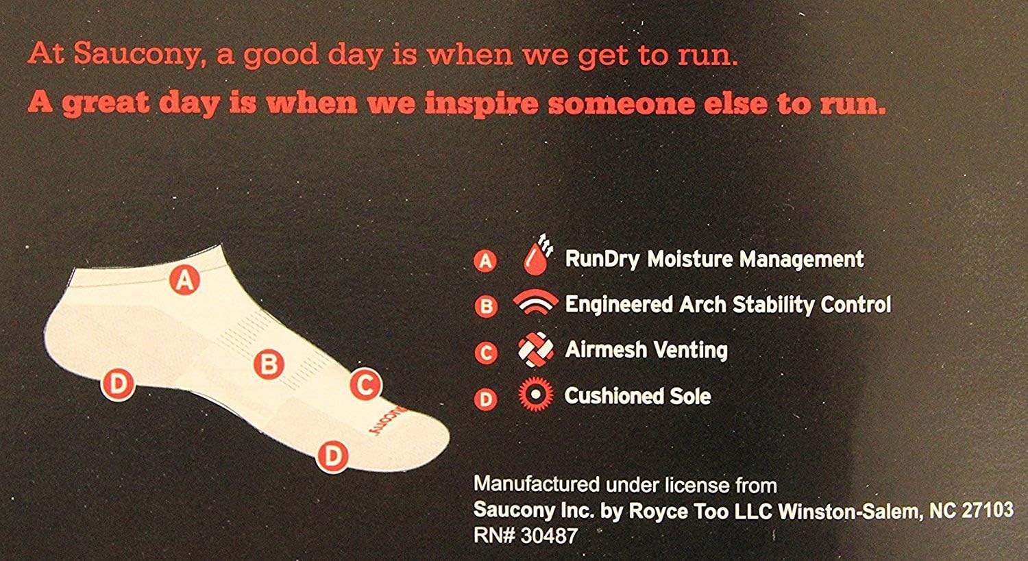 Saucony Men's Performance No-Show Socks, Black Asst, M 8-12 Shoe, 12 Pair - Image 2