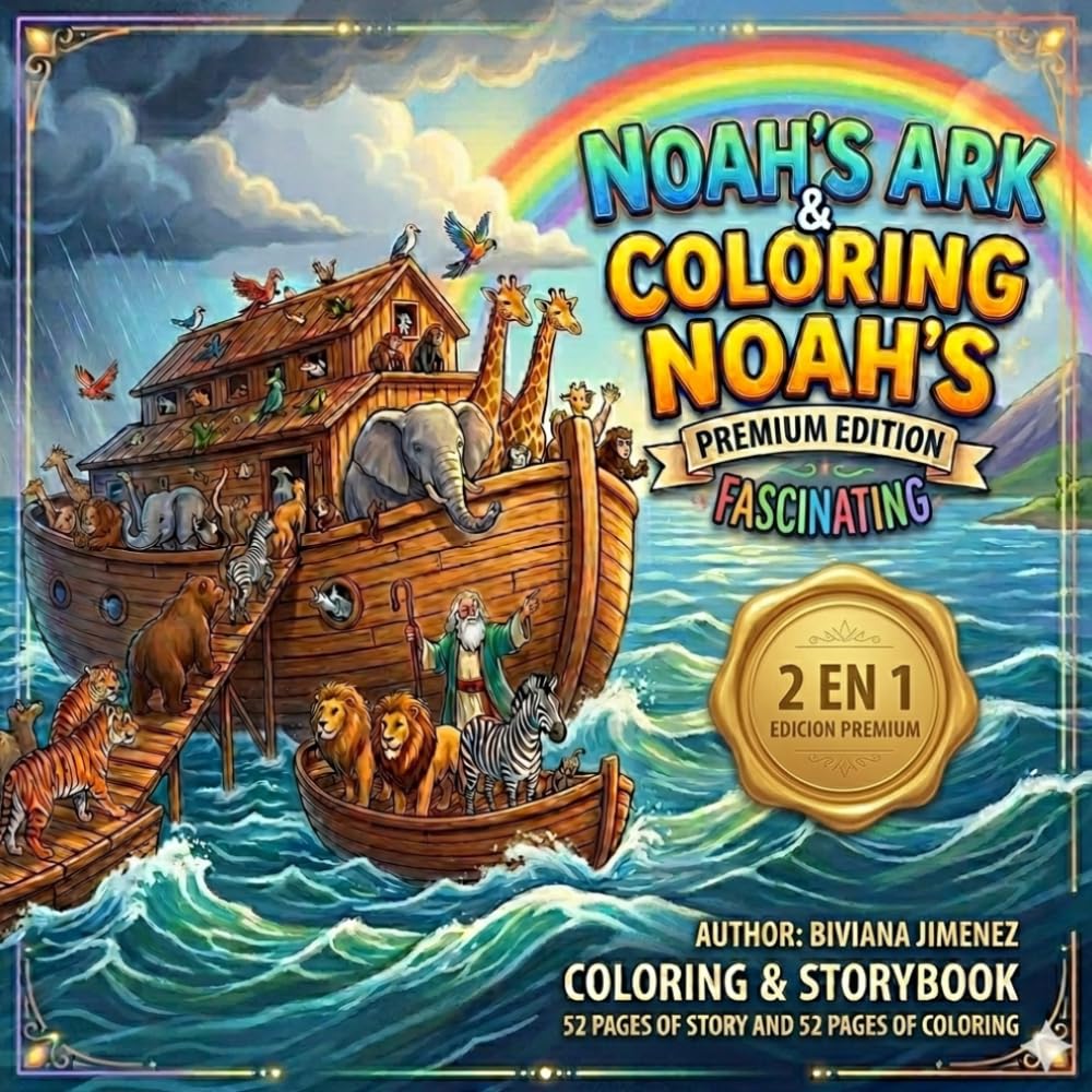 NOAH'S ARK: A BIBLE STORY FOR CHILDREN (NOAH'S ARK & COLORING NOAH'S)