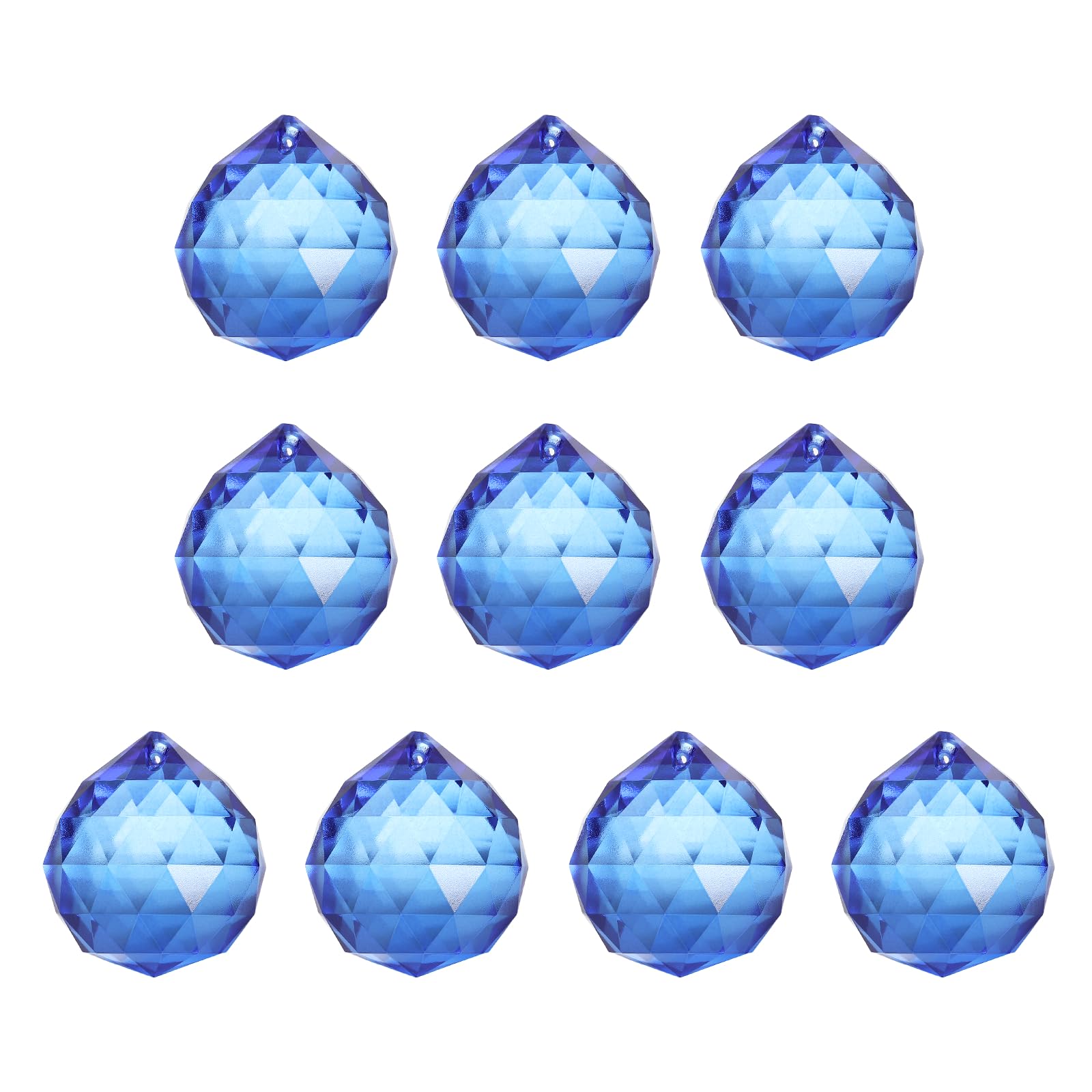 YELARXI Crystal Ball Prisms, Sun Catcher Hanging Prism Sun Catcher Pendant 18mm / 0.71Inch & 10 Pack & Medium Blue-Fitting for (Outdoor/Indoor/Windows/DIY Decor/Feng Shui/Chandelier)