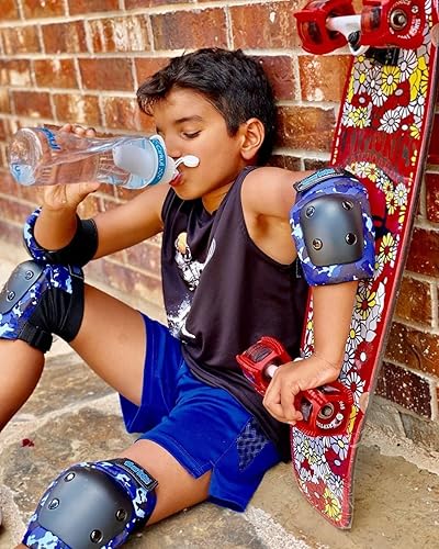 Miniatura 15 de Simply Kids Rodilleras y coderas con muñequeras, tecnología HardSoft Pad Tech. - Juego de equipo de protección certificado por CPSIA - Rodilleras