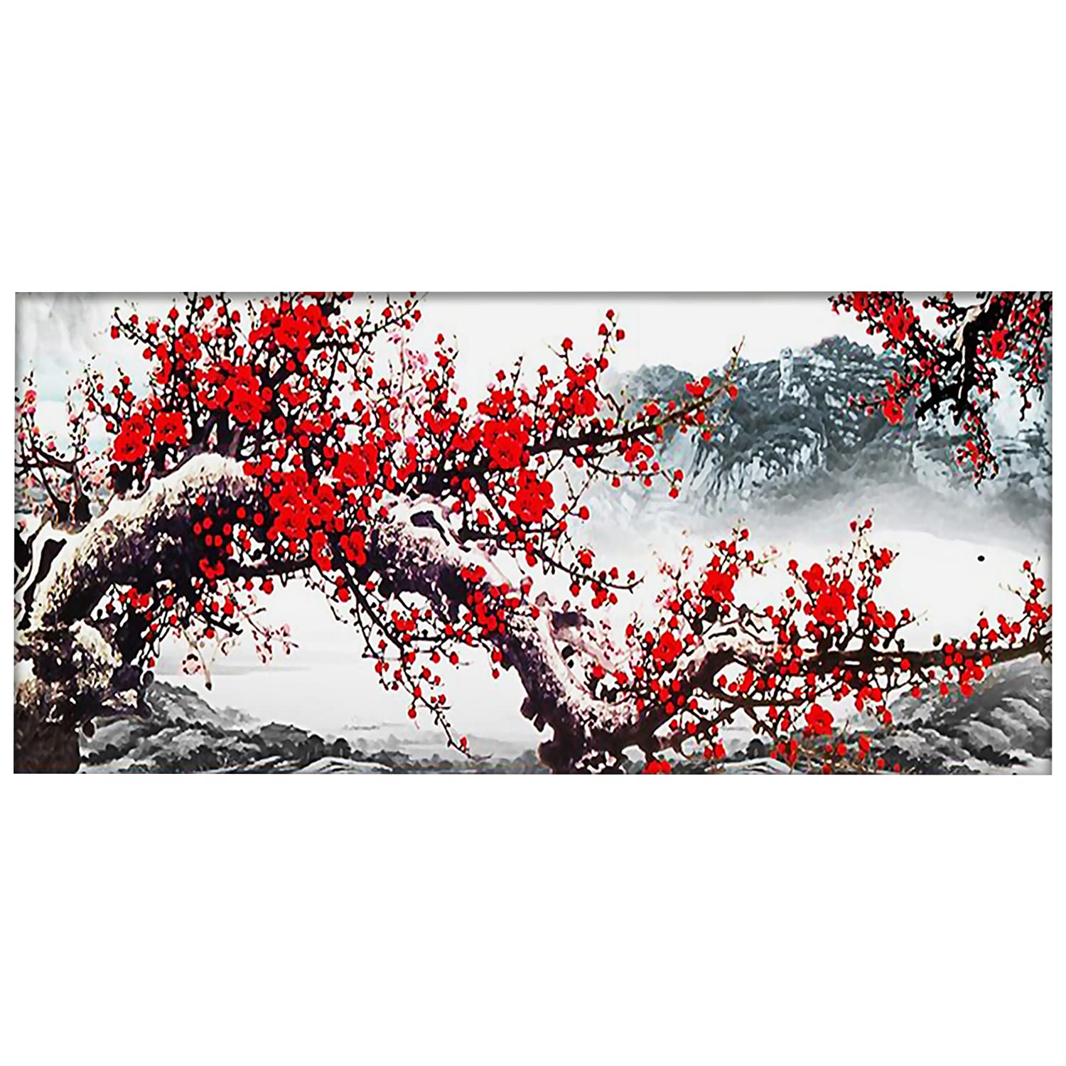 Kit per Pittura a mosaico Fai Da Te 5D Pittura con numerici adulto Fiori rossi Grandi Diamond Painting Strass Ricamo a Punto Croce Diamond Art per la Decor della Parete di Casa