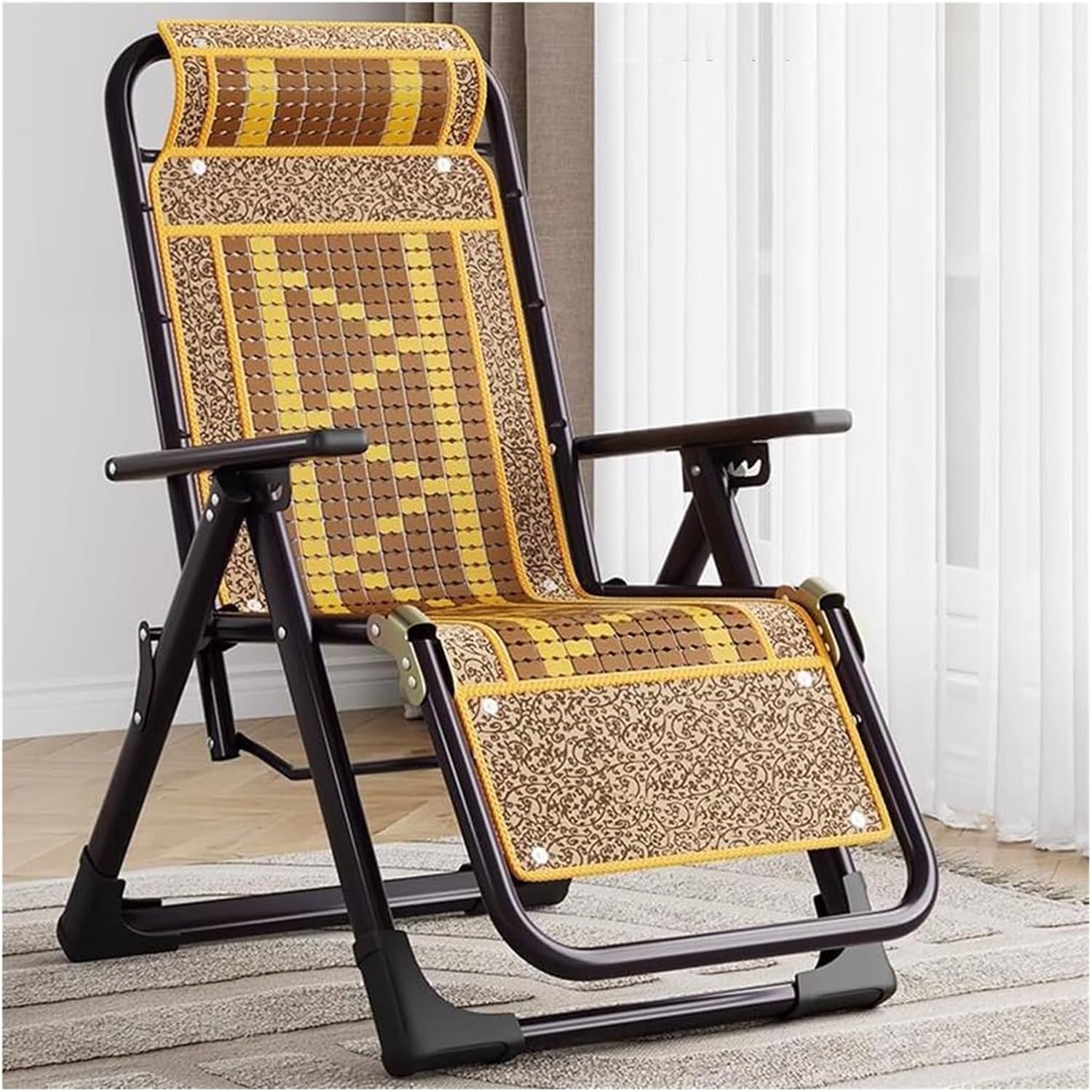 Chair Zero Gravity Chairs Beach Chair Lounger Folding Reclining Chair Patio Lawn Recliner Adjustable Deck Chairs Outdoor Rattan Chair with Headrests for Poolside, Balcony, Yard, Beach (Color : C)