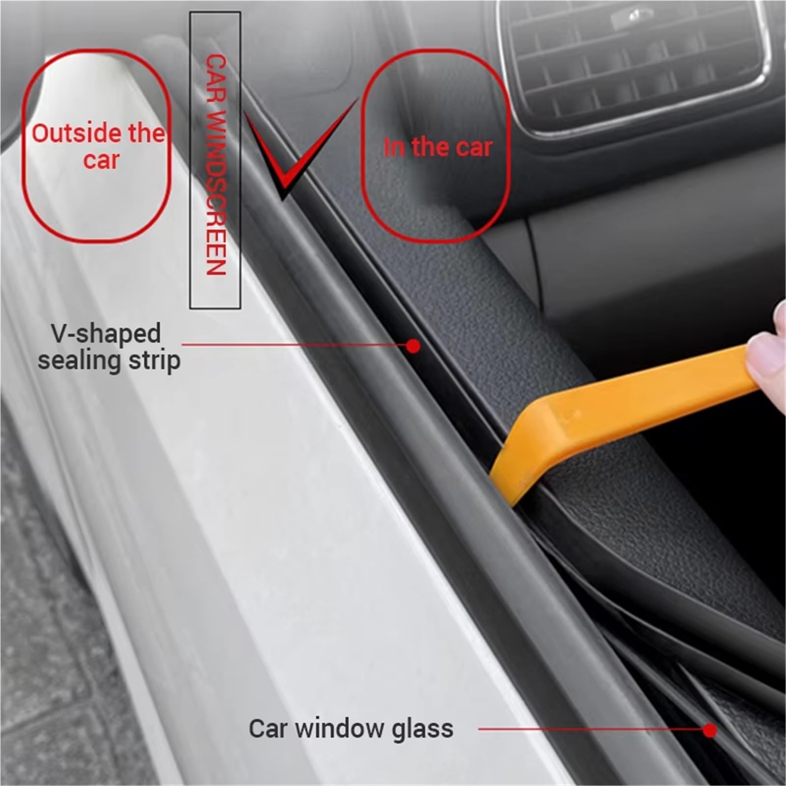 Guarnizione Per Porta Auto 2m Addensare Gomma B-Pilastro Guarnizione Striscia Porta Auto Sigillante Insonorizzata Finestra(2m)