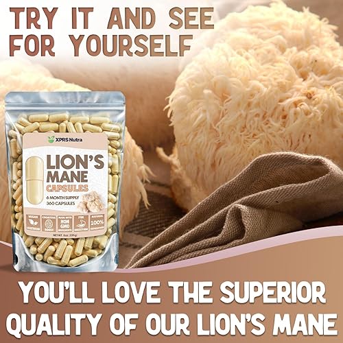 Miniatura 10 de XPRS Nutra Cápsulas de suplemento de melena de león orgánica, 180 unidades (suministro para 90 días) de cápsulas de hongos de melena de león prémium