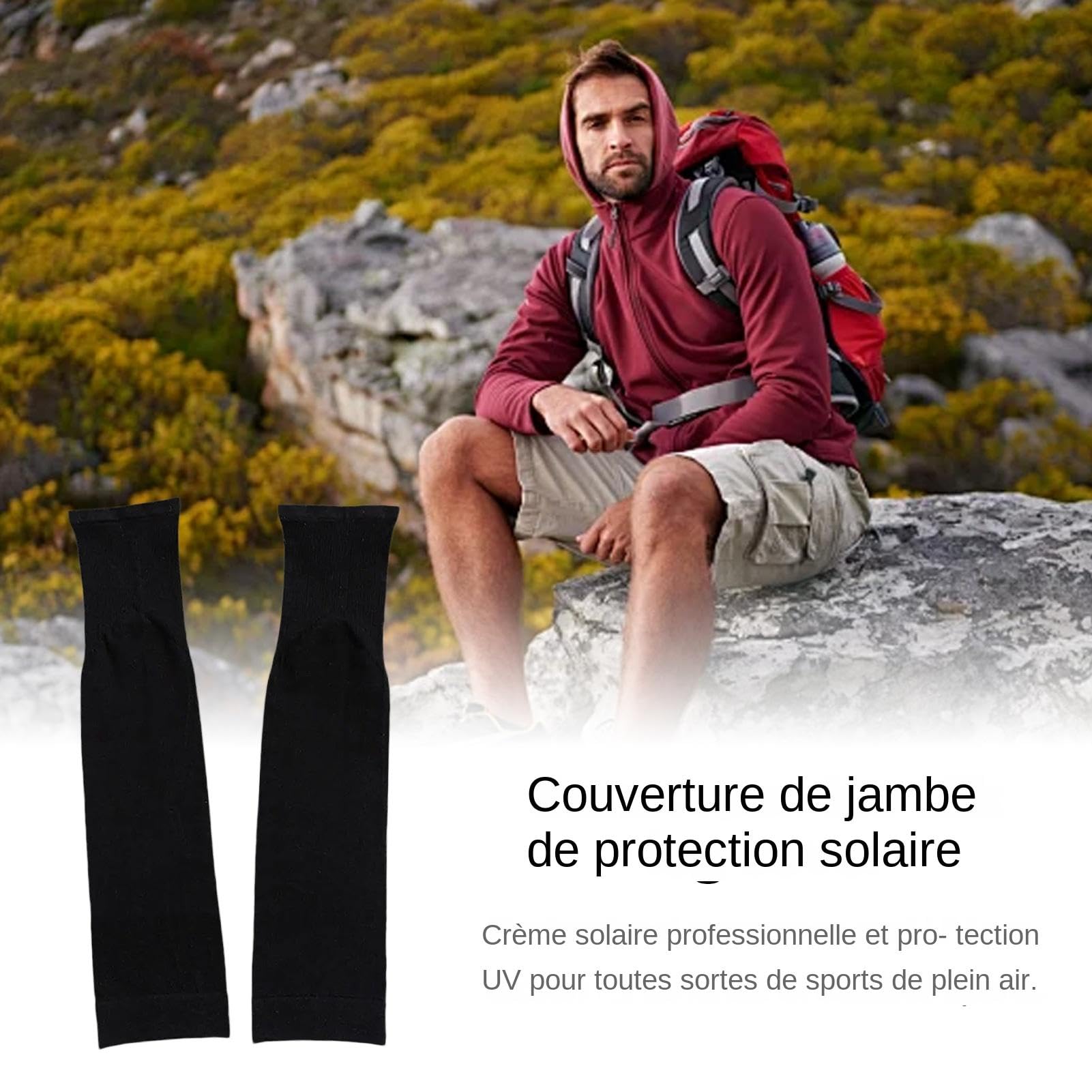 Manchons de jambe pour femmes protection solaire UV en soie glacée jambes larges cyclisme plein air