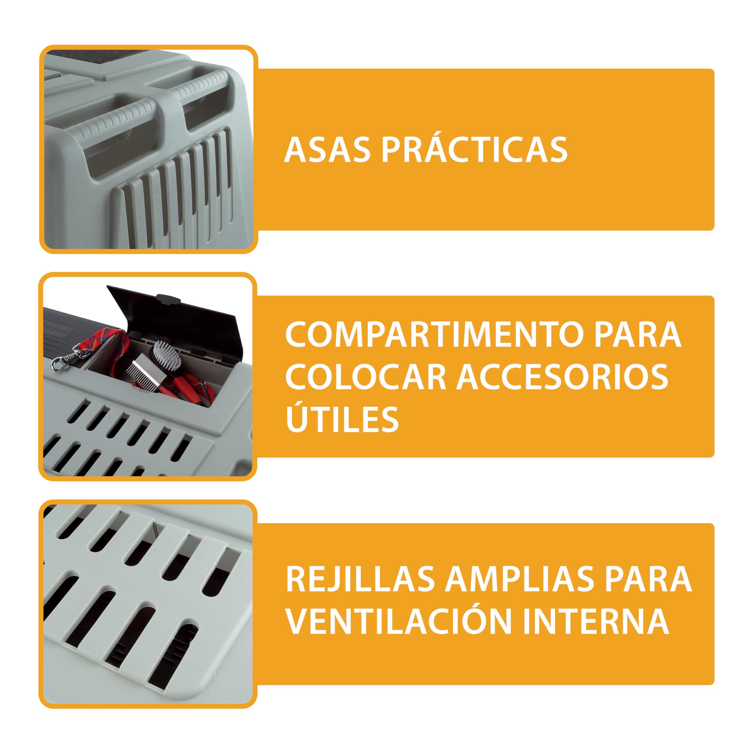Ferplast Transportín Perro Coche Atlas Car Scenic 100, Extra Visibilidad, Puerta Corredera Doble Cerradura de Seguridad, Alfombrilla de Drenaje incluida L 100 x W 60 x H 66 cm. MAX 40 Kg.
