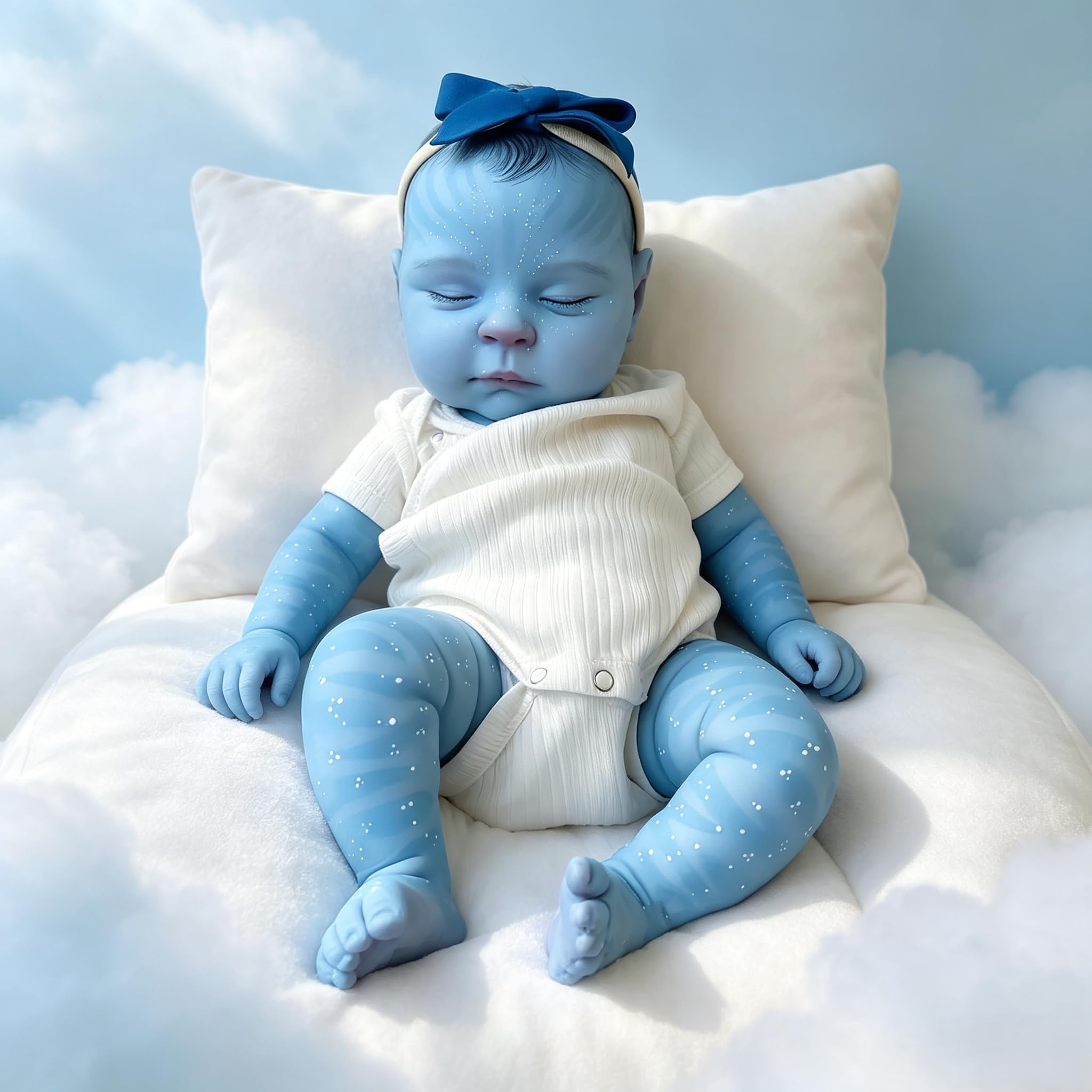 Muñeca realista de vinilo suave que brilla en la oscuridad, para recién nacidos, niños pequeños, alienígenas con juegos de alimentación, juego de regalo de cumpleaños y Navidad para niñas