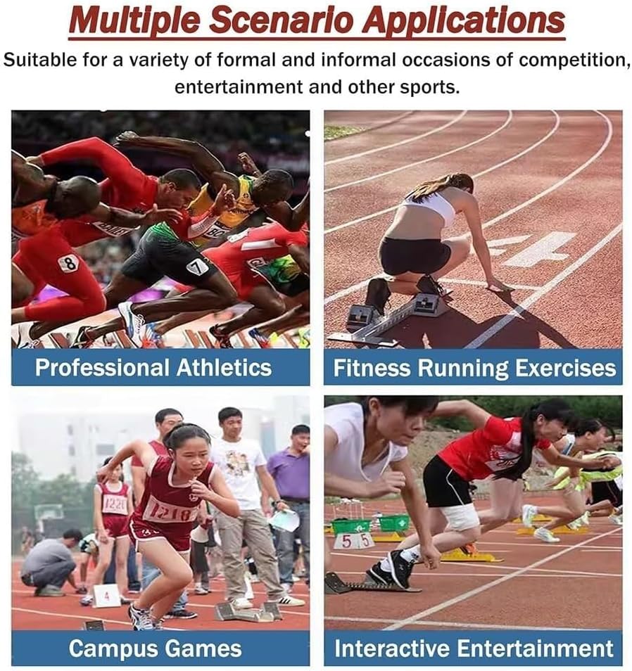 Track and Field Starting Blocks, Lightweight Multifunctional Starting Blocks, 4 Adjustable Pedal Angles Sprint Starting Blocks