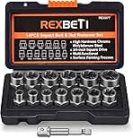 REXBETI Impact Bolt & Nut Remover Set, 13+1 Pieces Bolt Extractor Tool Set with Solid Storage Case