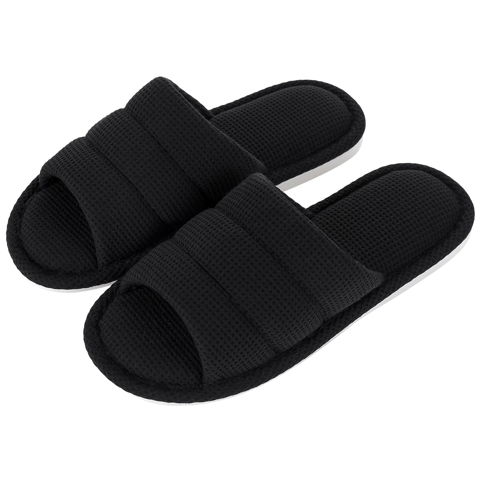 shevaluesSummer House Slippers for Women Men Breathable Waffle Indoor Slippers Slip-on Open Toe Home Shoes