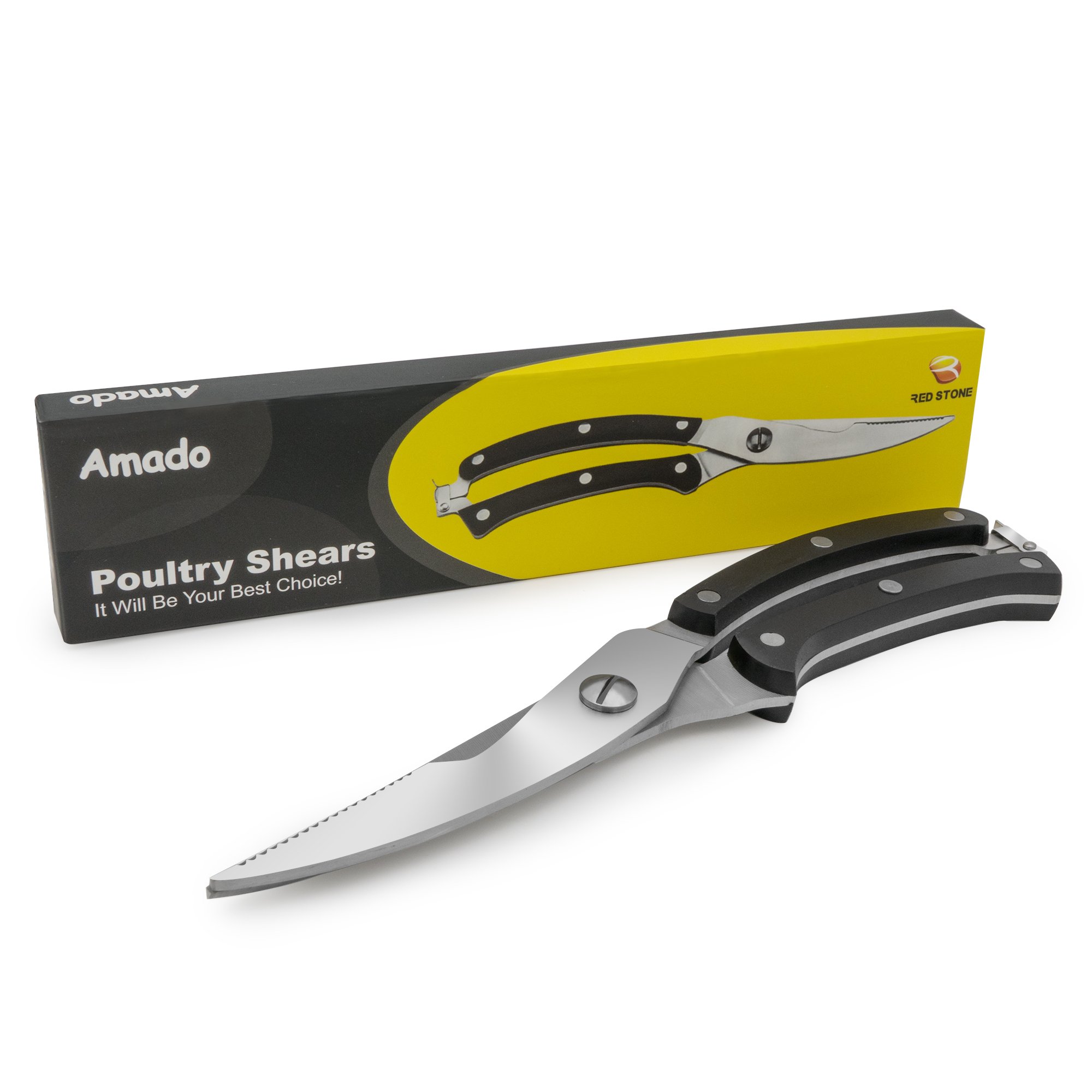 Poultry Shears, Amado Poultry Shears Spring Poultry Shears Heavy Duty Stainless Steel Poultry Chicken Bone Scissors