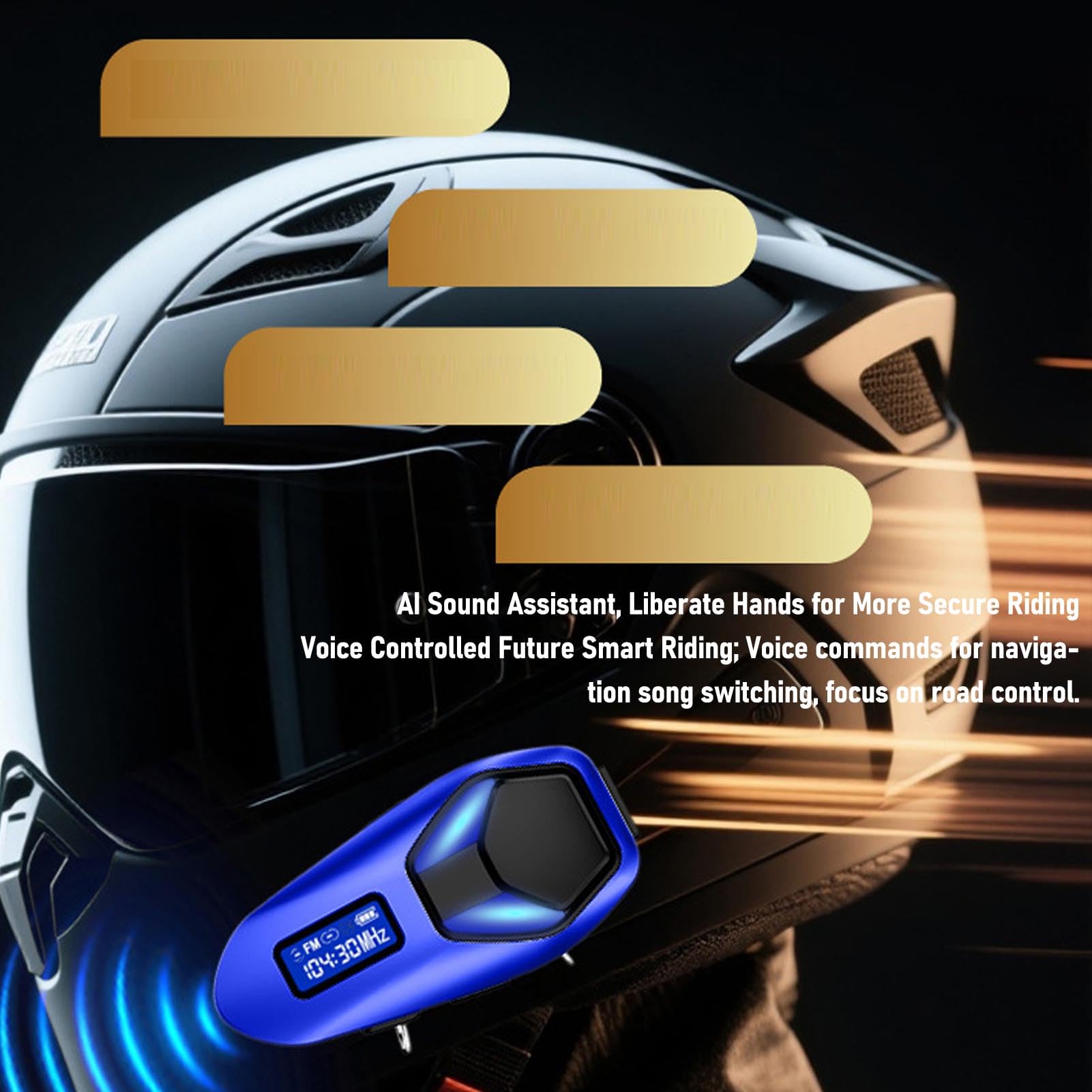 Jectse Cuffie BT per Casco Moto, Interfono per Casco Bidirezionale per 2 Ciclisti, Doppio Interfono e Condivisione di Musica, Lega di Zinco Premium, Tenuta Stagna IP65, per Moto, Sci,
