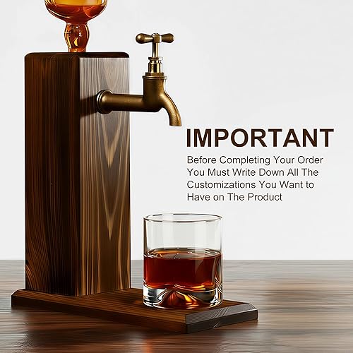 Miniatura 5 de Juego de dispensador de whisky personalizado para hombres, dispensador de licor grabado de madera con nombre en relieve para el hogar, bar, pub,