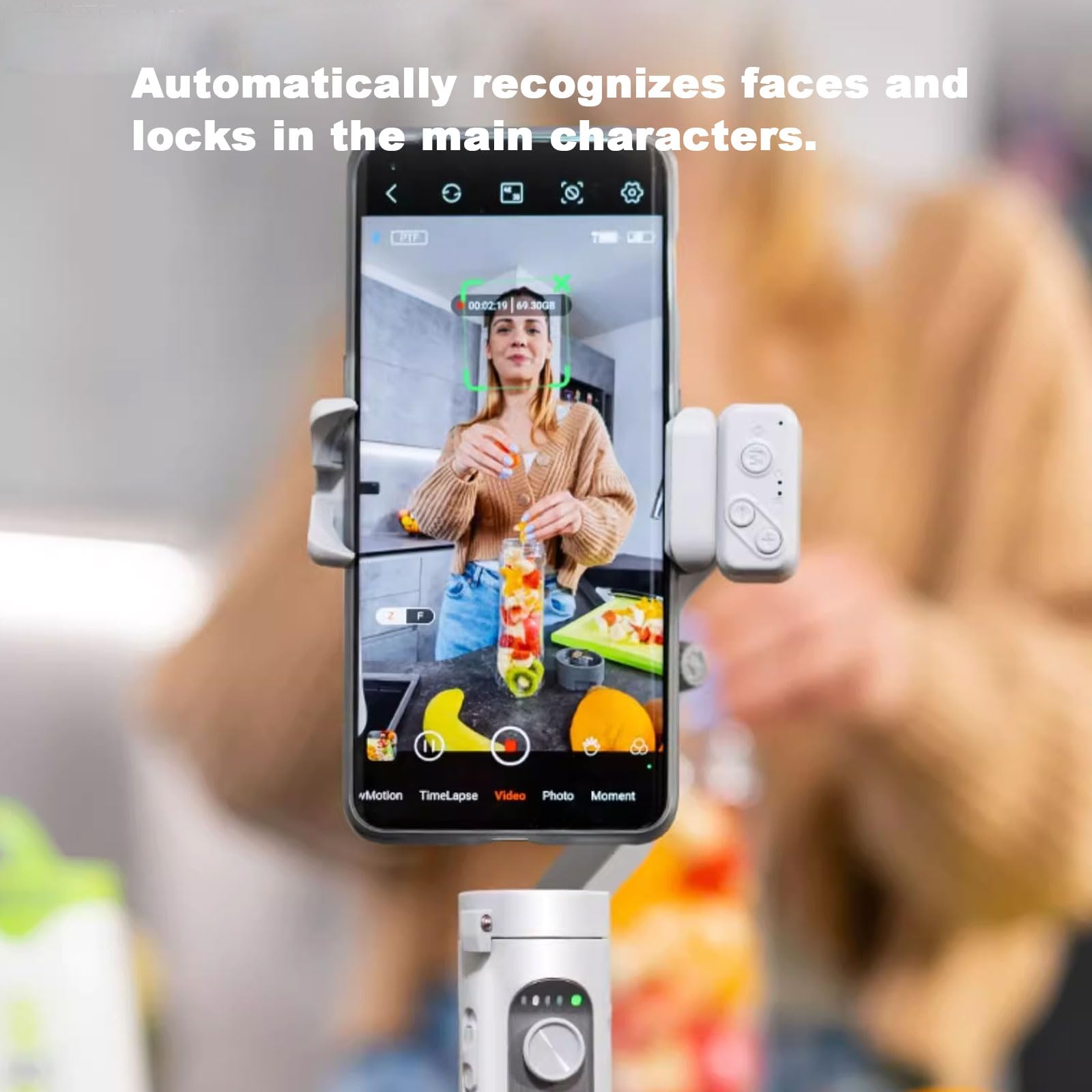 Stabilisateur de cardan, trépied pour perche à selfie avec lumière de remplissage, stabilisateur de cardan à 3 axes pour smartphone, téléphone, appareil photo, stabilisateur pour enregistrement vidéo