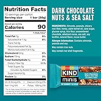 Vista 2 de KIND Minis, nueces de chocolate oscuro y sal marina/caramelo almendra y sal marina, 14 onzas (paquete de 20)