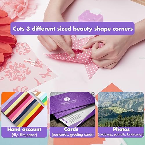 Miniatura 4 de Perforadora de esquina 3 en 1, 0.157, 0.276 pulgadas, 0.394 pulgadas, 0.394 pulgadas para laminado, cartulina, diario de viñetas, invitaciones,