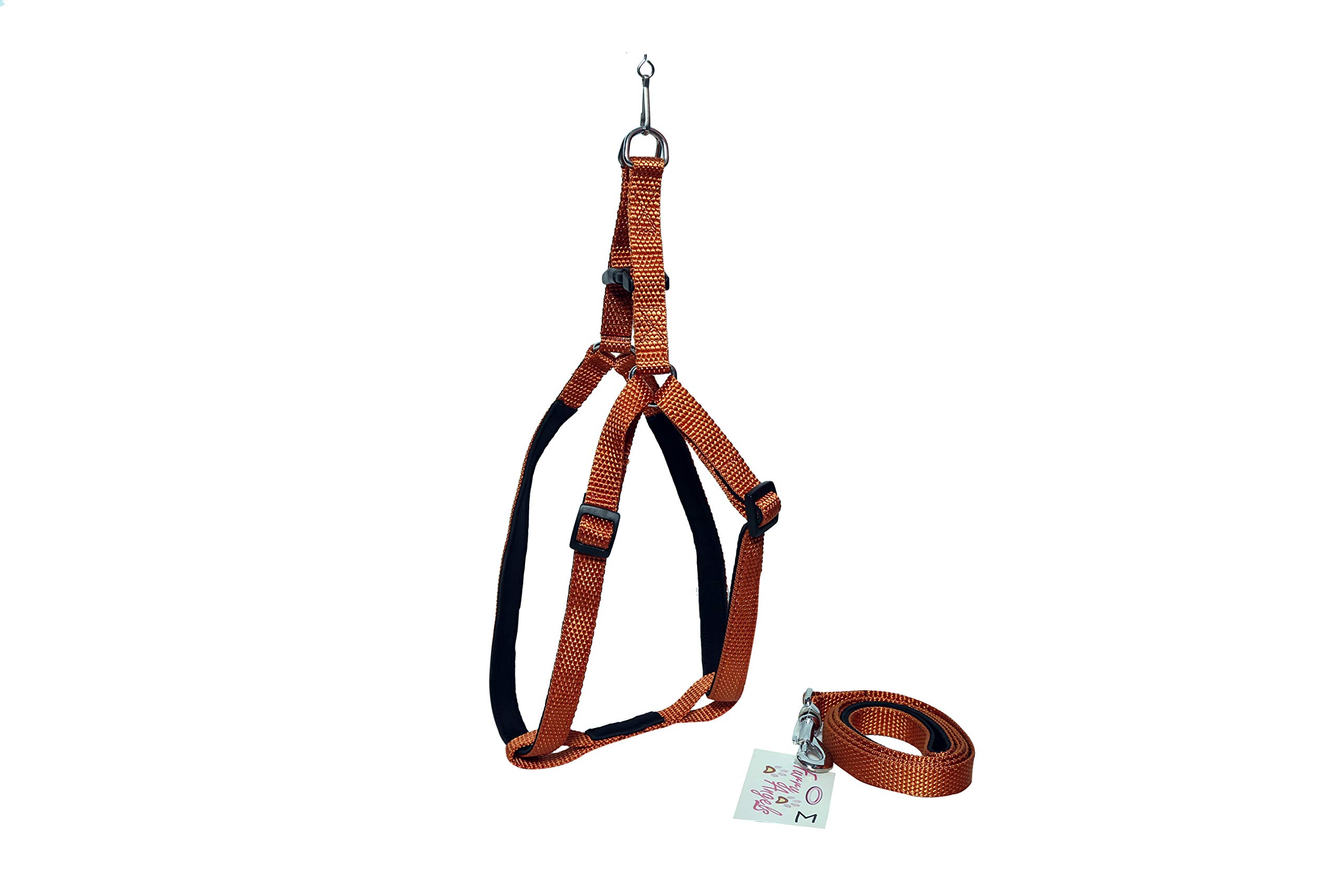 Furry Angels Adjustable and Padded Nylon Harness with Leash for Dogs / Cats - Medium Width - 0.75 Inch Color - Golden (B083QND77G) Amazon Price History, Amazon Price Tracker