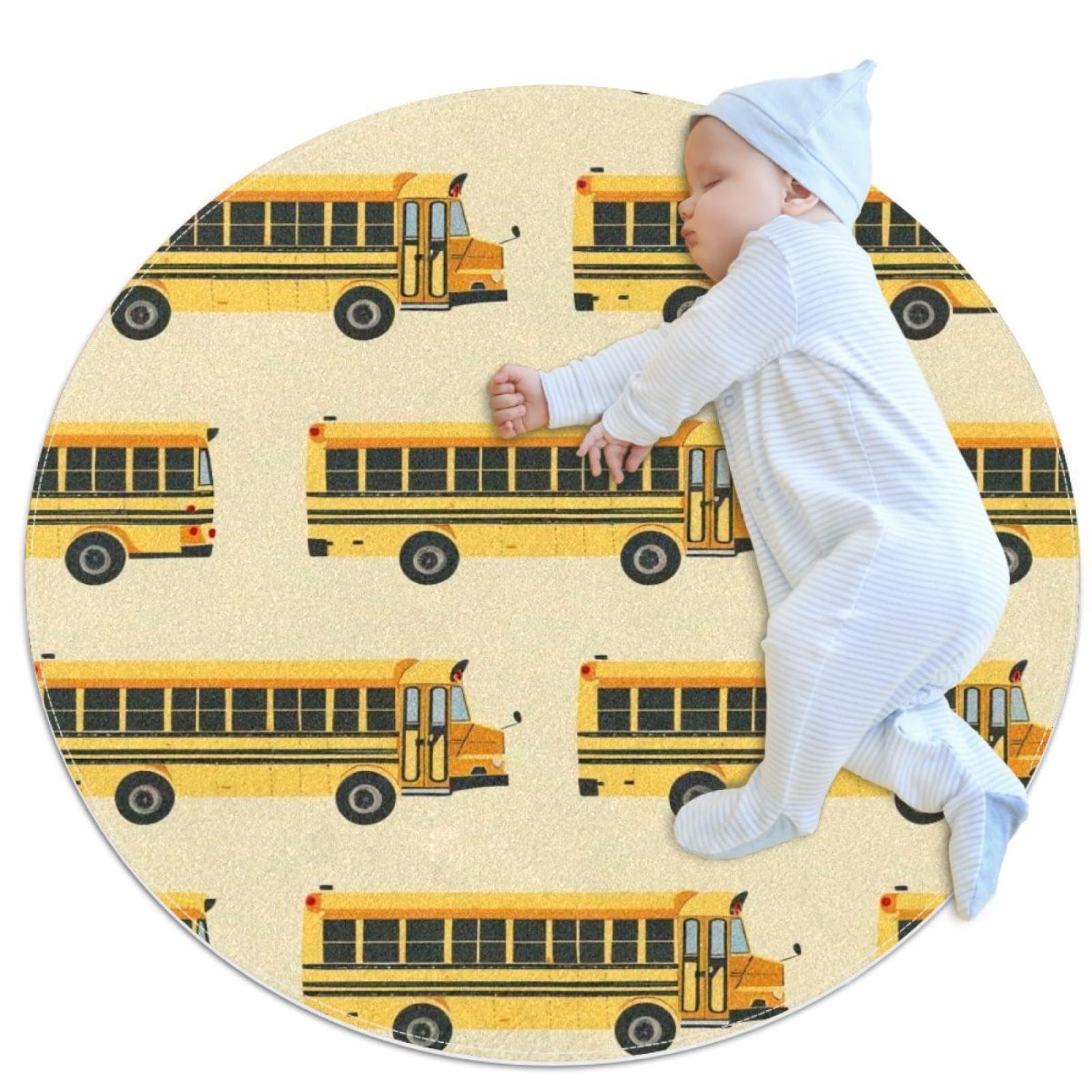Tapis de salle de bain bus scolaire rond 1m pour chambre
