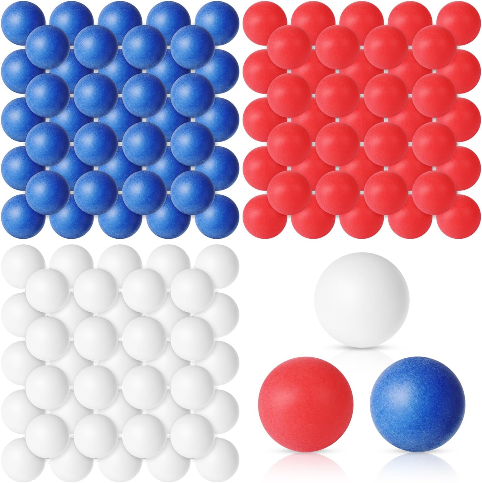 Libima 120 Pack Colored Table Tennis Balls 40 mm Plastic Balls Bulk for 4th of July Carnival Wedding Pool Games, DIY Arts, Pet Toys, School Patriotic Activities