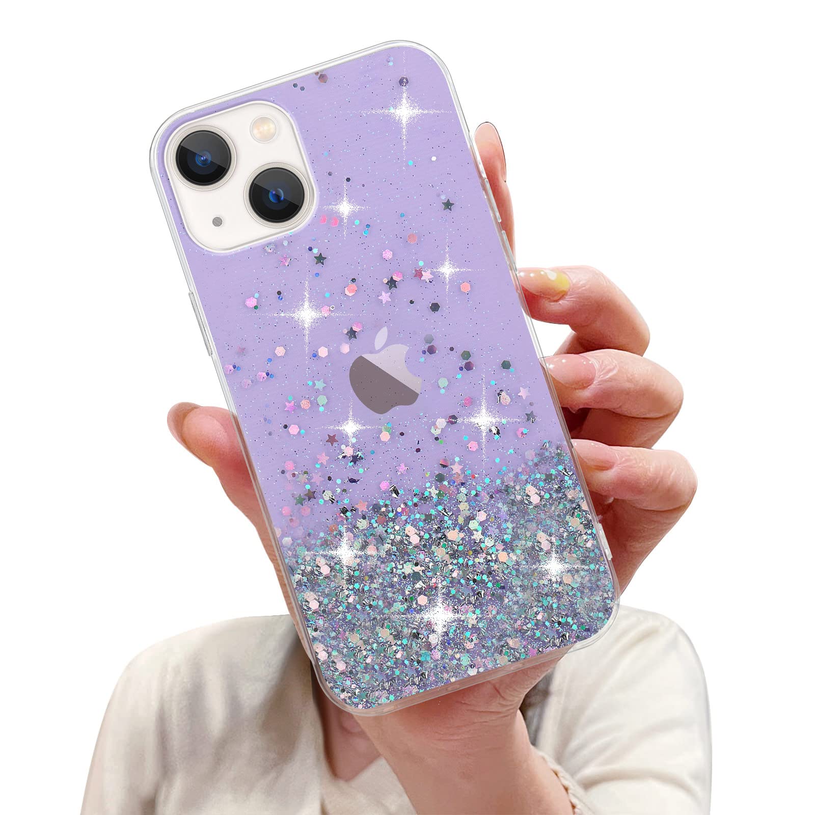 Custodia In TPU Con Brillantini A Cuore Per IPhone 7/8/SE 2020/SE 2022, Morbida E Antiurto, Colore Viola