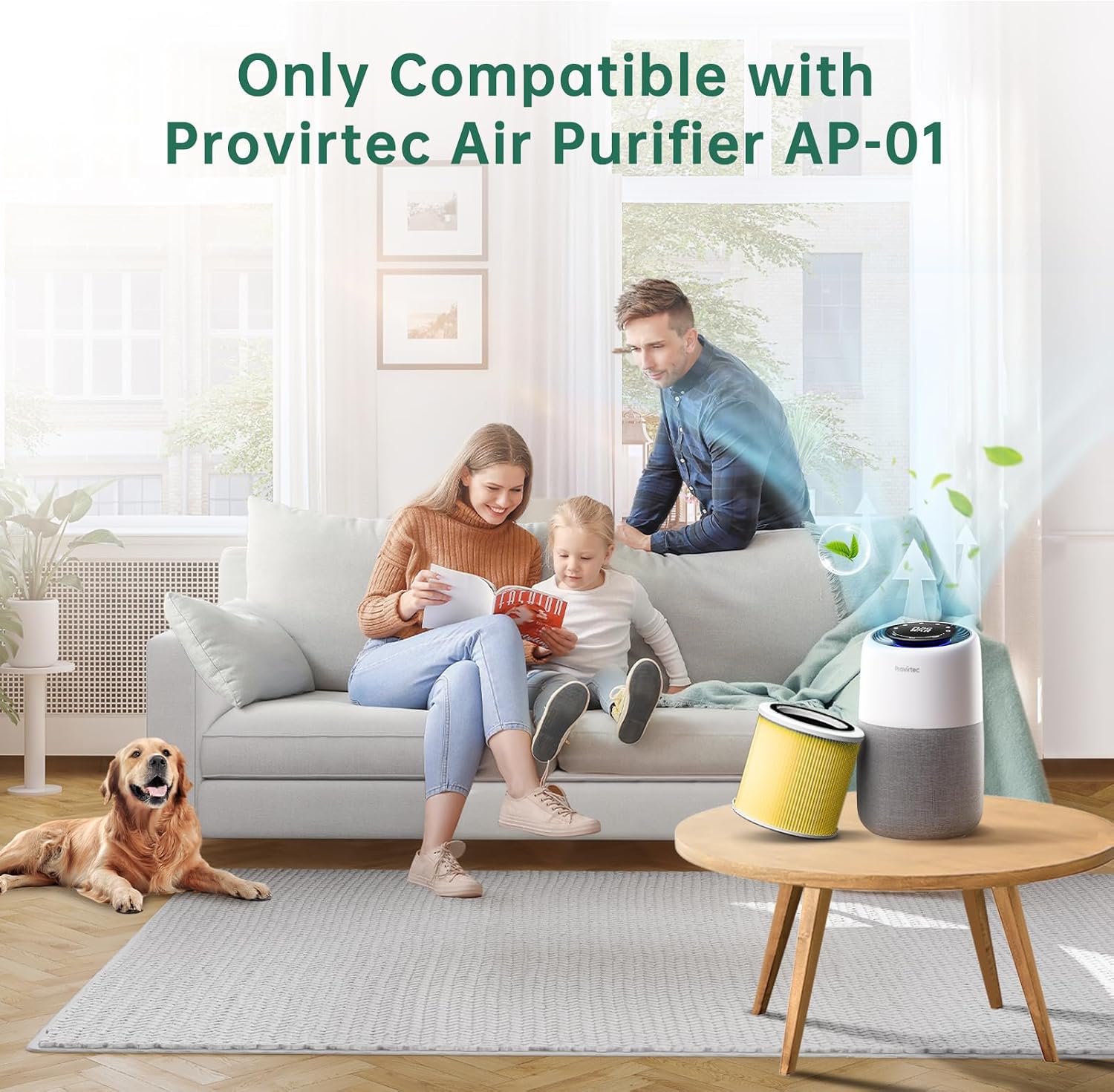 Provirtec Petcare AP-01 & AP-01A Air Purifier Replacement Filter, Enhanced 4-in-1 Activated Carbon Filter, 99.99% High Efficiency HEPA Filter (Not suitable for other models and brands)