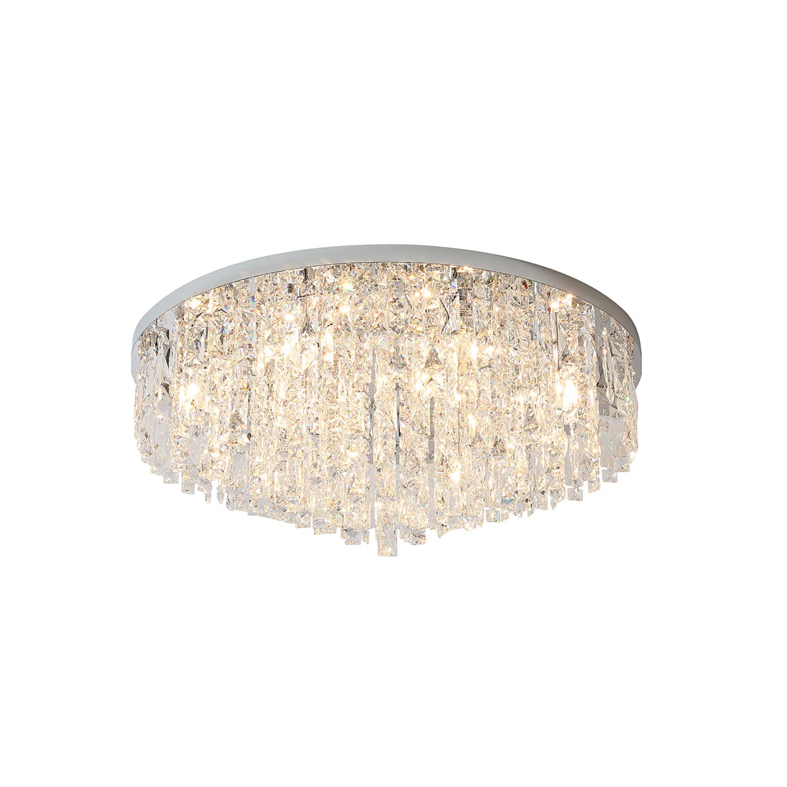 HXYSXHJUO Bedroom Ceiling Light Fixture,Flush Mount Gold Large Chandeliers Fixture For Dining Room Living Bedroom,Modern Crystal Chandelier-Chrome 50 * 32cm