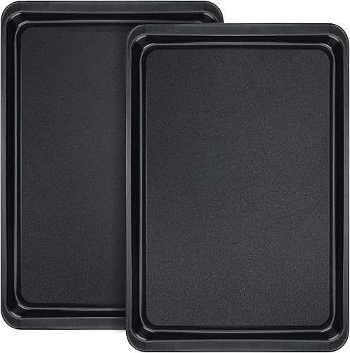 Suice 2 piezas de bandeja de cocina de 145 x 10 pulgadas bandeja antiadherente para horno tostador de acero al carbono bandeja para hornear de acero