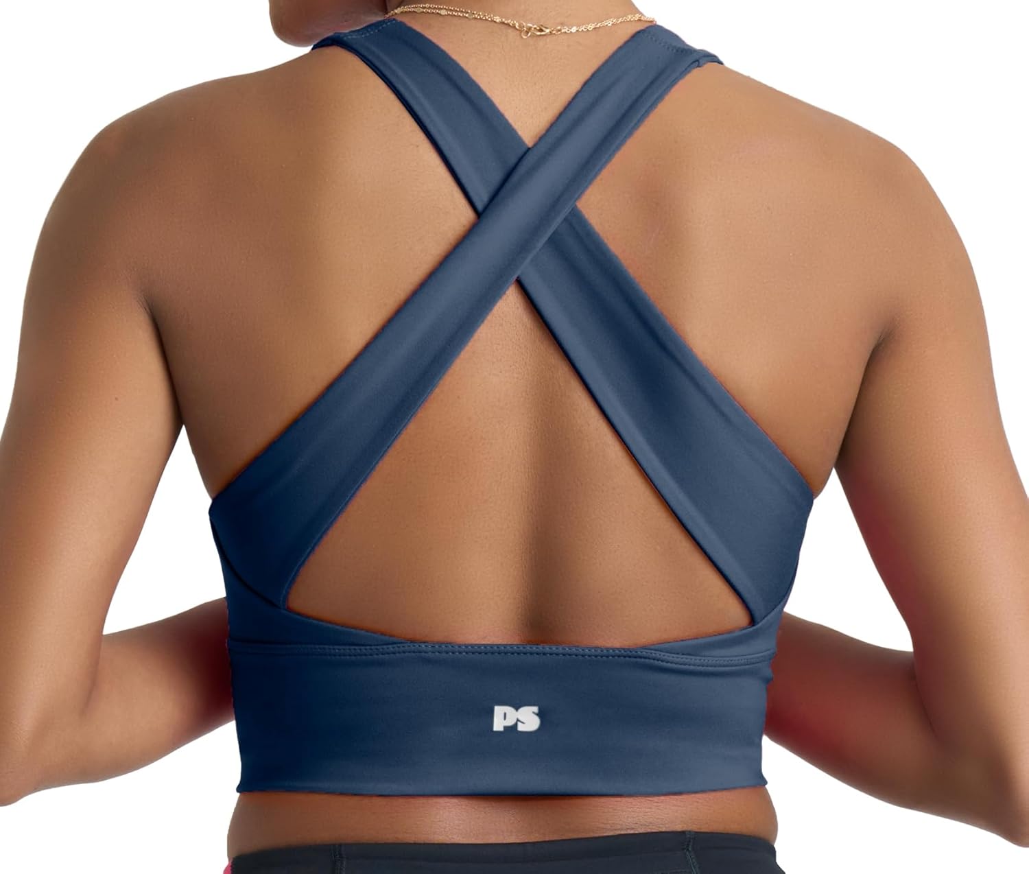 POPSUGAR Long Line Sports Bra Women, Workout Crop Tops for Women Longline Criss Cross Gym Yoga Tops with Built in Bra