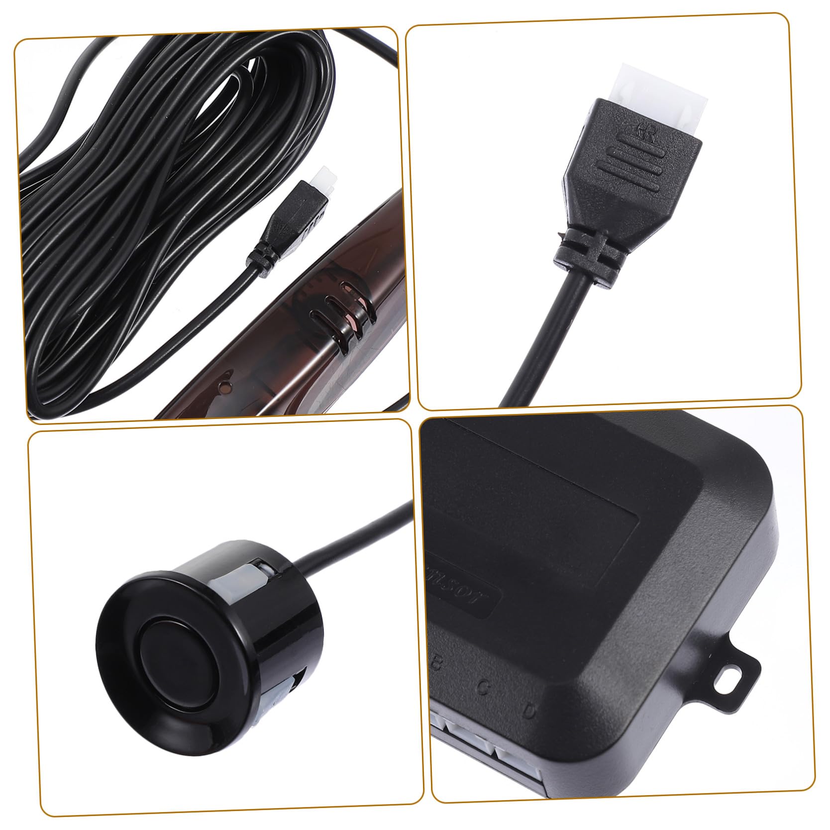 SOLUSTRE Sensore di Parcheggio LED per Auto, Allarme Acustico, Rilevamento Ostacoli Lato Sinistro-destro, Attivazione Automatica, Abs Nero, Kit